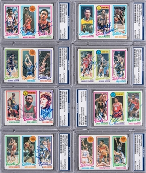 1980/81 Topps Basketball Triple-Signed Cards Collection (39 Different) Including 21 Hall of Fame Signatures
